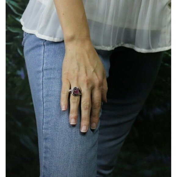 Sterling Silver Amethyst Ring Size 8 - Picture 3 of 7